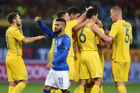 Fußball, Italien - Ukraine Db Genova 10 10 2018 - amichevole Italia-Ucraina foto Daniele Buffa Image nella foto: esultanza gol Rusian Malinovskyi 