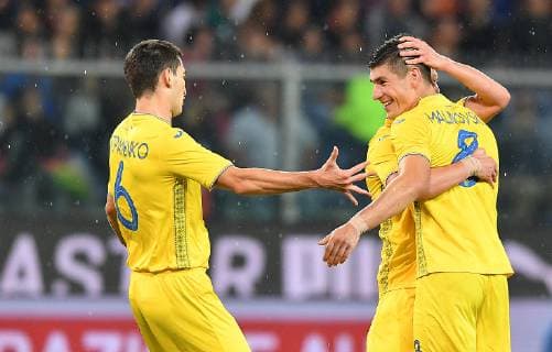 Fußball, Italien - Ukraine Photo LaPresse - Tano Pecoraro 10 October 2018 City Genova - (Italy) Soccer Italia vs Ucraina Race Friendly- "Luigi Ferraris" Stadium in the pic: malinovskyi ruslan esulta dopo il gol del 1-1  Copyright: xTanoxPecoraro LaPresse LaPresse x
