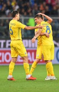 Fußball, Italien - Ukraine Photo LaPresse - Tano Pecoraro 10 October 2018 City Genova - (Italy) Soccer Italia vs Ucraina Race Friendly- "Luigi Ferraris" Stadium in the pic: malinovskyi ruslan esulta dopo il gol del 1-1  Copyright: xTanoxPecoraro LaPresse LaPresse x
