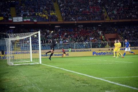 Fußball, Italien - Ukraine Photo LaPresse - Tano Pecoraro 10 October 2018 City Genova - (Italy) Soccer Italia vs Ucraina Race Friendly- "Luigi Ferraris" Stadium in the pic: malinovskyi ruslan realizza il gol del 1-1  Copyright: xTanoxPecoraro LaPresse LaPresse x