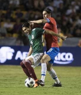 Gerardo Arteaga (L) of Mexico vies for the ball with Bryan Ruiz (R) of Costa Rica during the friendly match between Mexico and Costa Rica held at he University Stadium of the University Autanoma de Nuevo Leon, in Monterrey, Mexico, 11 October 2018. Mexico vs Costa Rica !ACHTUNG: NUR REDAKTIONELLE NUTZUNG!  Copyright: xMiguelxSierrax MR06 20181012-636749181721198121