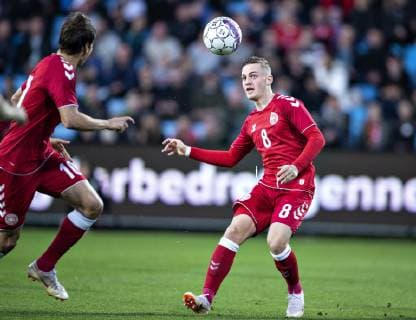 Fußball, U21 EM Quali, Dänemark - Polen Danmarks Jacob Bruun Larsen i U21 U 21 EM-kvalifikationskampen mellem Danmark og Polen paa Aalborg Stadion, fredag 12. oktober 2018.. , Aalborg Jylland Denmark  Copyright: HenningxBagger HenningxBaggerx COP101 spdk20181012-190250-L