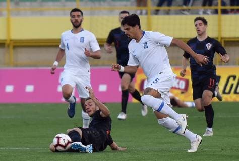 Fußball, U21 EM Quali, Kroatien - Griechenland Qualification Match UA-21 European Championship EM Europameisterschaft Croatia - Greece 12.10.2018., Croatia, Aldo Drosina Stadium, Pula - Qualification Match UA-21 European Championship, Croatia - Greece. Dimitris Nikolaou  DuskoxMarusic PIXSELL
