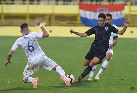 Fußball, U21 EM Quali, Kroatien - Griechenland Qualification Match UA-21 European Championship EM Europameisterschaft Croatia - Greece 12.10.2018., Croatia, Aldo Drosina Stadium, Pula - Qualification Match UA-21 European Championship, Croatia - Greece. Josip Brekalo  DuskoxMarusic PIXSELL