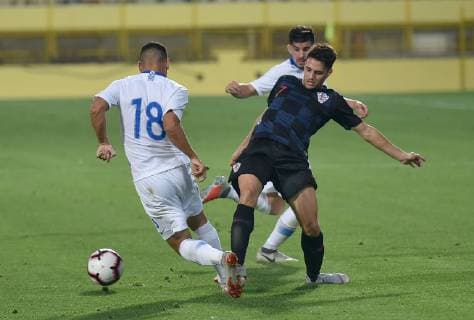 Fußball, U21 EM Quali, Kroatien - Griechenland Qualification Match UA-21 European Championship EM Europameisterschaft Croatia - Greece 12.10.2018., Croatia, Aldo Drosina Stadium, Pula - Qualification Match UA-21 European Championship, Croatia - Greece. Josip Brekalo  DuskoxMarusic PIXSELL