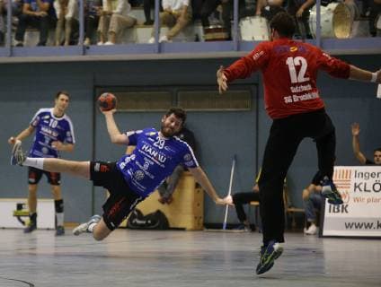 12 10 2018 xmgx Handball 3 Liga SG Bruchköbel HSG Hanau v l Hannes Geist Hanau Marius Sulzbach Bruchköbel Bruchköbel Hessen Germany DEU