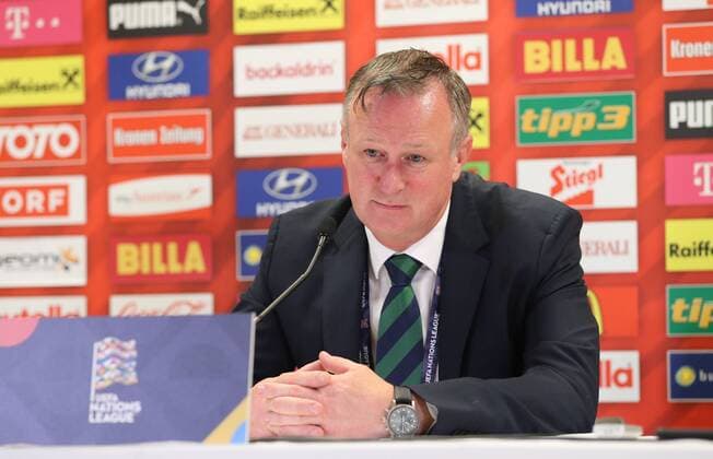 SOCCER - UEFA NL, AUT vs NIR VIENNA,AUSTRIA,12.OCT.18 - SOCCER - UEFA Nations League, OEFB international match Länderspiel Austria vs Northern Ireland. Image shows head coach Michael O Neill (NIR). GEPAxpictures xChristianxOrt