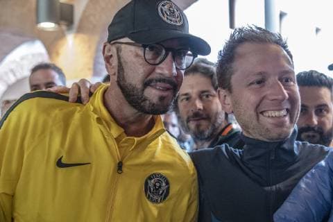 Photo Paola Garbuio LaPresse October 13, 2018 M9 Venezia store ,Mestre (ve), Italy soccer presentazione nuovo allenatore Venezia ,Walter Zenga In the pic:Walter Zenga venice new football mister  Copyright: xPaolaxGarbuio LaPressex