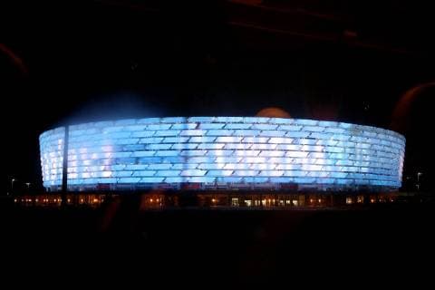 The Baku Olympic Stadium in Baku, Azerbaijan on 13 October, 2018. Azerbaijan will face Malta in a UEFA Nations League Group Stage, League D, Group 3 soccer match at the same stadium on 14 October 2018. Azerbaijan v Malta AZE_MLT_UNL_2018