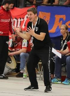 TuS Ferndorf HSG Nordhorn Lingen 13 10 2018 Coach Michael Lerscht TuS Ferndorf Kreuztal Stählerwiese Germany