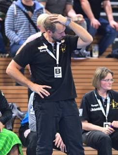 Coach Christian Pöhler Dresden HC Elbflorenz Dresden vs Dessau Rosslauer HV 06 Handball 2 Mens league 2 Bundesliga Season 2018 2019 Dresden Ball games Arena Dresden 13 10 2018