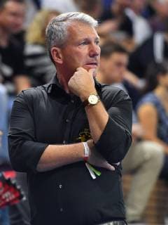 President Uwe Saegeling Dresden HC Elbflorenz Dresden vs Dessau Rosslauer HV 06 Handball 2 Mens league 2 Bundesliga Season 2018 2019 Dresden Ball games Arena Dresden 13 10 2018