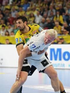 Patrick Wiencek THW Kiel 17 Ilija Abutovic Rhine Neckar Loewen 20 Rhine Neckar Loewen THW Kiel 1 HBL Mannheim Copyright: xRoskaritzx Eibner-Pressefotox EP_kess_rrz