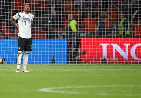 13 10 2018 Football UEFA Nations League Group 1 Gameday 3 Netherlands Germany at Johan Cruijff Arena Amsterdam Jerome Boateng Germany disappointed DFL and DFB regulations prohibit any use of photographs as image sequences or quasi video