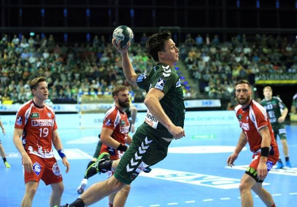 GER HBL Fuechse Berlin vs TBV Lemgo 14 10 2018 Max Schmeling Halle Berlin GER HBL Fuechse Berlin vs TBV Lemgo im Bild Hans Lindberg Fuechse Berlin 18 nordphotox xEngler nph00076
