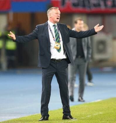 12 10 2018 Ernst Happel Stadium Vienna AUT UEFA Nations League Austria vs Northern Ireland Group B3 at the image Michael ONeill NIR during the UEFA Nations League groub B3 match between Austria vs Northern Ireland at the Ernst Happel Stadium in Vienna Austria on 2018 10 12 Vienna  EP_tha