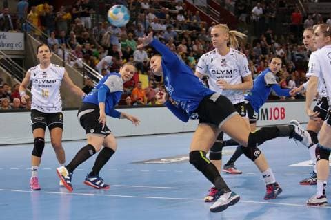 14 10 2018 Germany Bietigheim Handball Champions League Women Group Stage 2 Gameday League Season 2018 2019 SG BBM Bietigheim vs CSM Bucuresti on the ball v l Jovanka Radicevic CSM Maura Visser BBM