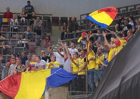 14 10 2018 Germany Bietigheim Handball Champions League Women Group Stage 2 Gameday League Season 2018 2019 SG BBM Bietigheim vs CSM Bucuresti Romanian Fans Spectator Fan Romania