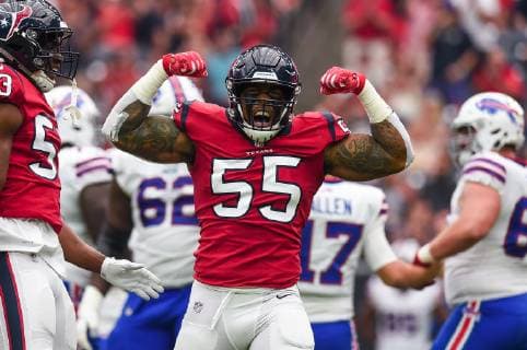 Sport Themen der Woche KW41 Sport Themen des Tages HOUSTON, TX - OCTOBER 14: Houston Texans linebacker Benardrick McKinney (55) celebrates a sack during the football game between the Buffalo Bills and Houston Texans on October 14, 2018 at NRG Stadium in Houston, Texas. (Photo by Daniel Dunn Icon Sportswire) NFL American Football Herren USA OCT 14 Bills at Texans Icon181014001 EDITORIAL USE ONLY
