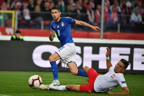 Fußball, Nations League, Polen - Italien Photo Alfredo Falcone - LaPresse14 10 2018 Katowice (Poland SoccerPolonia - ItaliaNations League 2019 - Slasky Stadium of KatowiceIn the pic:jorginho  Copyright: xAlfredoxFalconex-xLaPressex