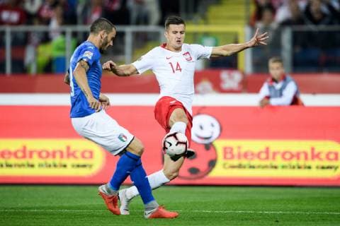 Fußball, Nations League, Polen - Italien 2018.10.14, Chorzow, Pilka nozna, Liga Narodow UEFA 2018 2019, Dywizja A, Grupa 3 Mecz Polska - Wlochy N z Arkadiusz Reca Foto: Rafal Oleksiewicz PressFocus 2018.10.14, Chorzow, Silesian Stadium, UEFA Nations League, League A, Group 3 Poland vs Italy Arkadiusz Reca Credit: Rafal Oleksiewicz PressFocus NEWSPIX.PL --- Newspix.pl 20181014PF_RO4279