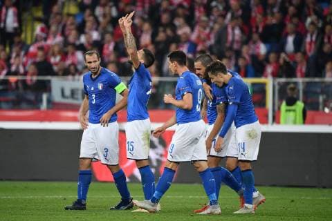Fußball, Nations League, Polen - Italien Photo Alfredo Falcone - LaPresse14 10 2018 Katowice (Poland SoccerPolonia - ItaliaNations League 2019 - Slasky Stadium of KatowiceIn the pic: biraghi celebrates  Copyright: xAlfredoxFalconex-xLaPresse ALFREx