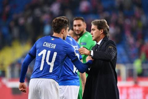 Fußball, Nations League, Polen - Italien Photo Alfredo Falcone - LaPresse14 10 2018 Katowice (Poland SoccerPolonia - ItaliaNations League 2019 - Slasky Stadium of KatowiceIn the pic:mancini and chiesa  Copyright: xAlfredoxFalconex-xLaPresse ALFREx
