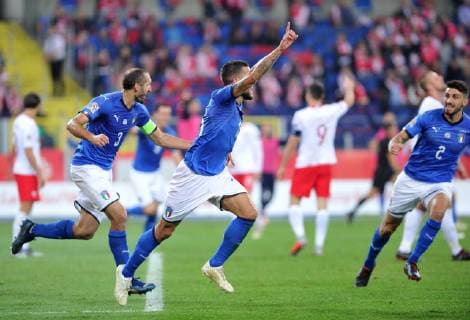 Fußball, Nations League, Polen - Italien 2018.10.14 Chorzow Pilka nozna UEFA Liga Narodow Polska - Wlochy N z Christiano Biraghi celebrates scoring a goal, bramka, radosc Foto Rafal Rusek PressFocus 2018.10.14 Chorzow Football UEFA Nations League Poland - Italy Christiano Biraghi celebrates scoring a goal, bramka, radosc Credit: Rafal Rusek PressFocus NEWSPIX.PL --- Newspix.pl  20181014PF_RR192