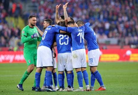 Fußball, Nations League, Polen - Italien 2018.10.14 Chorzow Pilka nozna UEFA Liga Narodow Polska - Wlochy N z Christiano Biraghi celebrates scoring a goal, bramka, radosc Foto Rafal Rusek PressFocus 2018.10.14 Chorzow Football UEFA Nations League Poland - Italy Christiano Biraghi celebrates scoring a goal, bramka, radosc Credit: Rafal Rusek PressFocus NEWSPIX.PL --- Newspix.pl  20181014PF_RR201