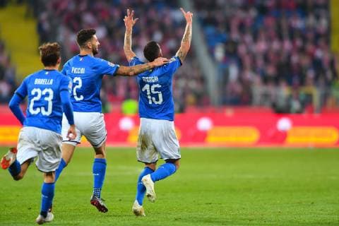 Fußball, Nations League, Polen - Italien 2018.10.14 Chorzow Pilka nozna UEFA Liga Narodow 2019 Polska - Wlochy N z bramka gol radosc na 0-1 Christiano Biraghi Foto Pawel Andrachiewicz PressFocus 2018.10.14 Chorzow Football UEFA Nations League 2019 Poland - Italy bramka gol radosc na 0-1 Christiano Biraghi Credit: Pawel Andrachiewicz PressFocus NEWSPIX.PL --- Newspix.pl  20181014_PF_PA637