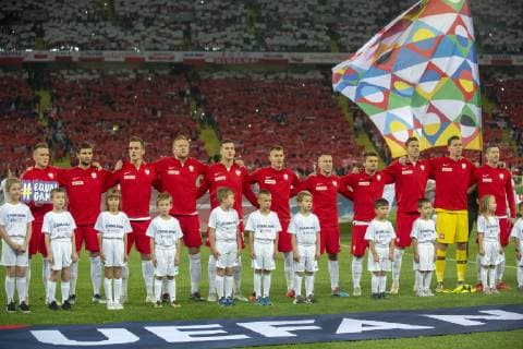 October 14, 2018 - Chorzow, Poland - Polish national football team during the UEFA Nations League A match between Poland and Italy at Silesian Stadium in Chorzow, Poland on October 14, 2018 Poland v Italy-UEFA Nations league  - ZUMAn230 20181014_zaa_n230_721 Copyright: xAndrewxSurmax