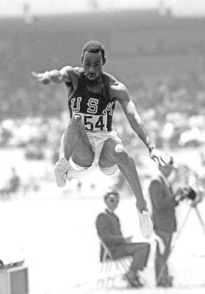 Bob Beamon in action scored at the 1968 Olympics in Mexico in the long jump 15 10 1968 HM