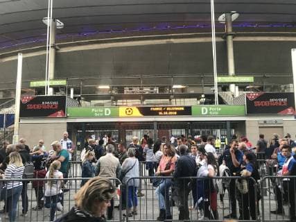 Fans wait at the entrance D on inlet 16 10 2018 France vs Germany 4 Gameday UEFA Nations League Stade de France DISCLAIMER DFB regulations prohibit any use of images as image sequences and or quasi video