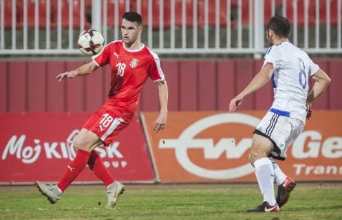 FuÃŸball, U21 EM Quali, Serbien - Armenien 16th October 2018, Kara& x111;or& x111;e Stadium, Vojvodina, Serbia; UEFA European Under 21 Football Championships, qualification; Serbia versus Armenia ; Igor Zlatanovic of Serbia in action  ActionPlus12070434 NikolaxKrstic