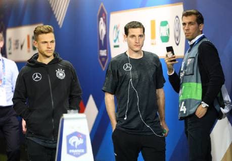 Sebastian Rudy Germany Germany and Joshua Kimmich Germany Germany in the Players Tunnel 16 10 2018 France vs Germany 4 Gameday UEFA Nations League Stade de France DISCLAIMER DFB regulations prohibit any use of images as image sequences and or quasi video