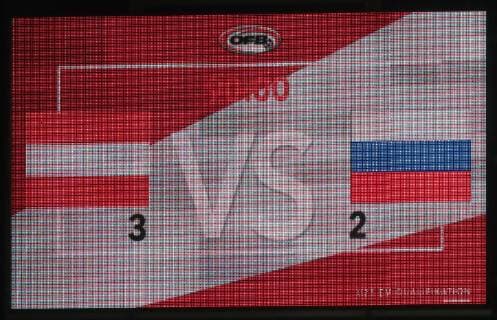 SOCCER - Under-21 EURO 2019, AUT VS RUS SANKT POELTEN,AUSTRIA,16.OCT.18 - SOCCER - OEFB international match Länderspiel Under-21 European Championship EM Europameisterschaft 2019, qualification, Austria vs Russia. Image shows the scoreboard. GEPAxpictures xWalterxLuger