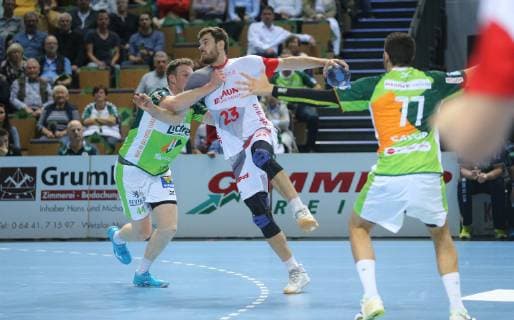 HSG Wetzlar No 23 Simon Birkefeldt MT Melsungen No 77 Stefvan Cavor HSG Wetzlar DFL DFB REGULATIONS PROHIBIT ANY USE OF PHOTOGRAPHS as IMAGE SEQUENCES and or QUASI VIDEO 16 10 2018 xfgx Handball DHB Cup HSG Wetzlar MT Melsungen emspor v l Nr 44 Lenny Rubin