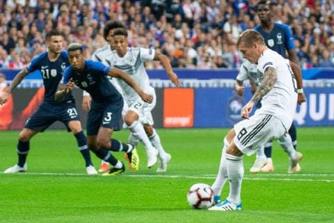 16 10 2018 xkvx Football Nations League France Germany emspor v l Goal scored Goal to 0 1 by Toni Kroos DFB German Football Federation DFL DFB REGULATIONS PROHIBIT ANY USE OF PHOTOGRAPH as IMAGE SEQUENCES and or QUASI VIDEO Paris