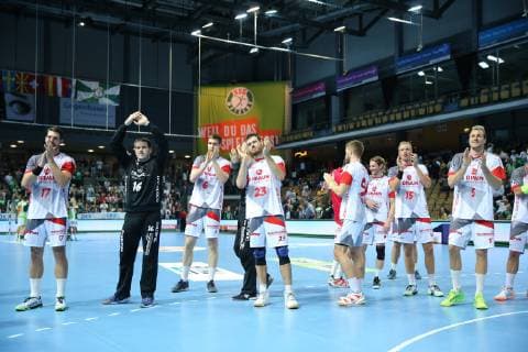 16 10 2018 xfgx Handball DHB Cup HSG Wetzlar MT Melsungen emspor vl Nr 17 Felix Danner MT Melsungen Nr 16 Nebosja Simic MT Melsungen Nr 6 Finn Lemke MT Melsungen Nr 23 Simon Birkefeldt MT Melsungen Nr 1 Johann Sjöstrand MT Melsungen Nr 94 Damagoj Pavlovic MT Melsungen Nr 15 Lasse Mikkelsen MT Melsungen No 5 Julius Kühn MT Melsungen DFL DFB REGULATIONS PROHIBIT ANY USE OF PHOTOGRAPHS as IMAGE SEQUENCES and or QUASI VIDEO