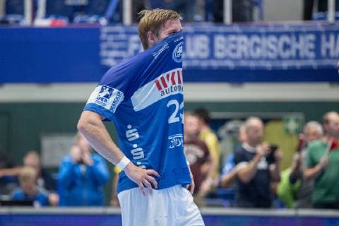 Linus Arnesson No. 24 Bergischer HC disappointed after losing to the Rhein Neckar Löwen Bergischer HC vs Rhein Neckar Löwen Handball DHB Pokal Eighth finals 16 10 18 Solingen NRW Germany Klingenhalle Copyright: xdnet_cdnx