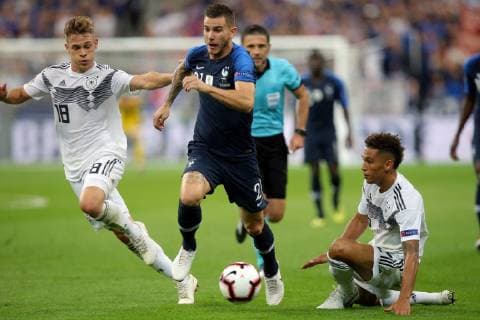 Joshua Kimmich Germany Lucas Hernandez France Thilo Kehrer Germany UEFA Nations League 2018 19 France vs Germany France vs Germany UEFA Nations League 2018 19 Football 16 10 2018 Paris Copyright: xEIBNER HarryxLangerx EP_HLR