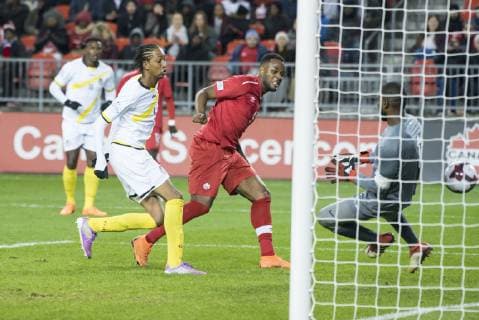 Fußball, Nations League, Kanada - Dominica October 16, 2018 - Toronto, Ontario, Canada - Canada MNT vs Dominica Nations League qualifier Game at BMO Field 5-0. IN PICTURE: CYLE LARIN Canada MNT vs Dominica - Nations League qualifier - ZUMAm154 20181016_zap_m154_018 Copyright: xAngelxMarchinix