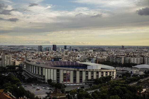 Fußball, Stadiongeschichte FC Barcelona October 15, 2018 - Barcelona, Spain - FC Barcelona Barca complex with Camp Nou Stadium, Palau Blaugrana and Mini Estadi in Barcelona, on October of 2018. Camp Nou Stadium of FC Barcelona  - ZUMAn230 20181015_zaa_n230_937 Copyright: xXavierxBonillax