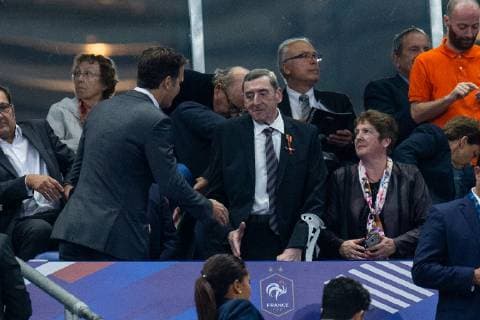 16 10 2018 xkvx Football Nations League France Germany emporer Oliver Bierhoff Manager DFB German Football Association Daniel Nevile Federal Cross of Merit on Suit with Mrs DFL DFB REGULATIONS PROHIBIT ANY USE OF PHOTOGRAPH as IMAGE SEQUENCES and or QUASI VIDEO Paris