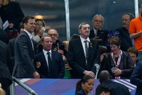 16 10 2018 xkvx Football Nations League France Germany emporer Oliver Bierhoff Manager DFB German Football Association Daniel Nevile Federal Cross of Merit on Suit with Mrs DFL DFB REGULATIONS PROHIBIT ANY USE OF PHOTOGRAPH as IMAGE SEQUENCES and or QUASI VIDEO Paris
