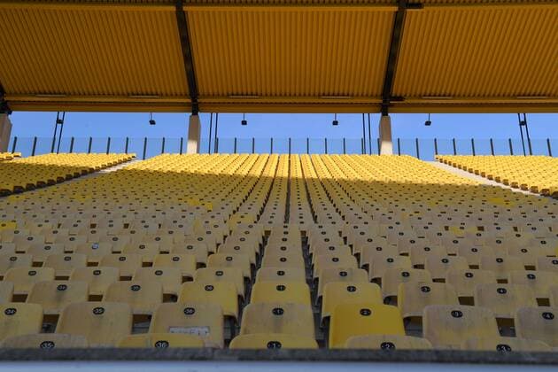 15 10 2018 Football GER Season 2018 2019 Test match Alemannia Aachen Borussia Dortmund 0 4 seats in the Tivoli stadium in Aachen Team2