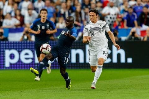 Paris France 16 10 2018 UEFA Nations League League A Group 1 France Germany N Golo Kante FRA and Nico Schulz GER in a duel DeFodi048
