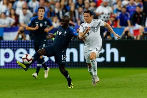 Paris France 16 10 2018 UEFA Nations League League A Group 1 France Germany N Golo Kante FRA and Nico Schulz GER in a duel DeFodi048