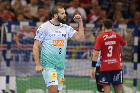 SG Flensburg Handewitt vs SC Magdeburg Handball DHB Pokal Round of 16 17 10 18 Jubel Torjubel at Albin Lagergren SC Magdeburg 23 xmmkx