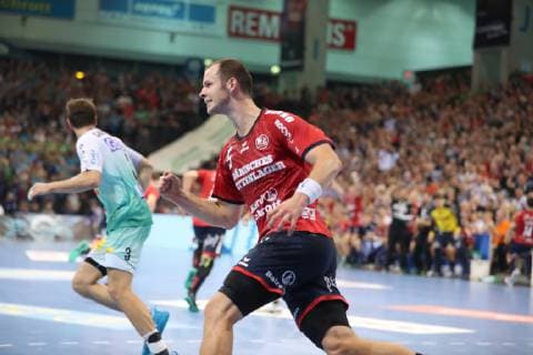 SG Flensburg Handewitt vs SC Magdeburg Handball DHB Pokal Round of 16 17 10 18 Jubel Torjubel at Simon Hald SG Flensburg Handewitt 05 xmmkx